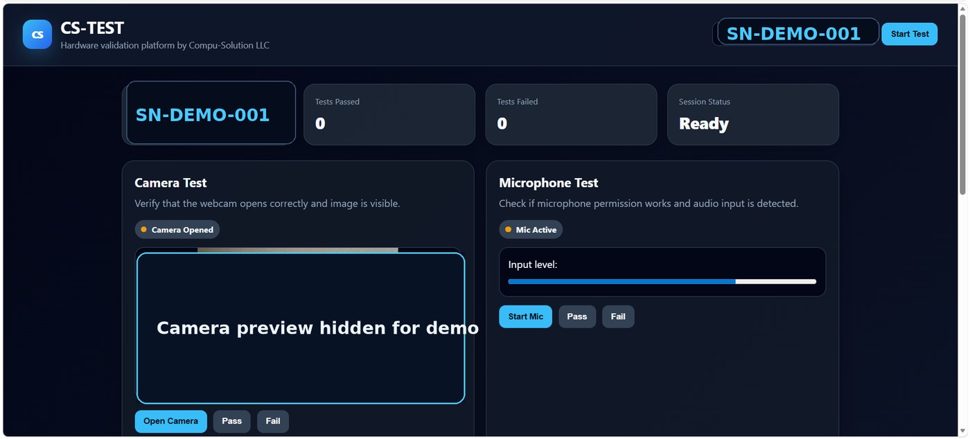 CS-TEST dashboard preview